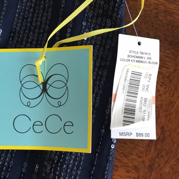 CeCe Bohemian Luxe navy blue sequin mini skirt - Picture 8 of 11